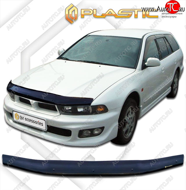 1 759 р. Дефлектор капота CA-Plastic  Mitsubishi Legnum  EA,EC универсал (1996-2002) дорестайлинг, рестайлинг (classic черный, без надписи)  с доставкой в г. Калуга