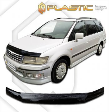 1 839 р. Дефлектор капота CA-Plastic Mitsubishi Space Wagon N94W (1998-2005) (classic черный, без надписи)  с доставкой в г. Калуга. Увеличить фотографию 1