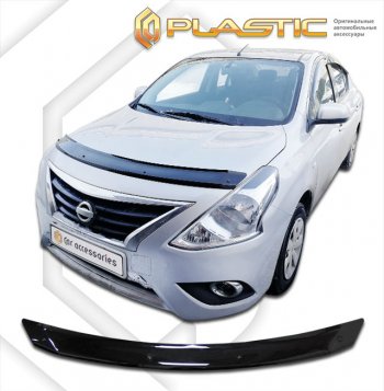 Дефлектор капота CA-Plastic Nissan Latio N17 седан правый руль дорестайлинг (2014-2016)