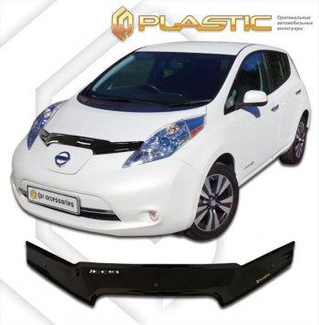 1 759 р. Дефлектор капота CA-Plastic  Nissan Leaf  1 (ZE0) (2009-2017) (classic черный, без надписи)  с доставкой в г. Калуга. Увеличить фотографию 1