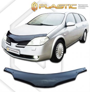 2 199 р. Дефлектор капота (РФ) CA-Plastic Nissan Primera 3 универсал P12 (2002-2008) (classic черный, без надписи)  с доставкой в г. Калуга. Увеличить фотографию 1