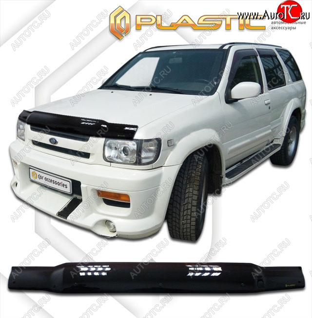 1 839 р. Дефлектор капота CA-Plastic  Nissan Terrano Regulus  1 R50 (1996-2002) (classic черный, без надписи)  с доставкой в г. Калуга