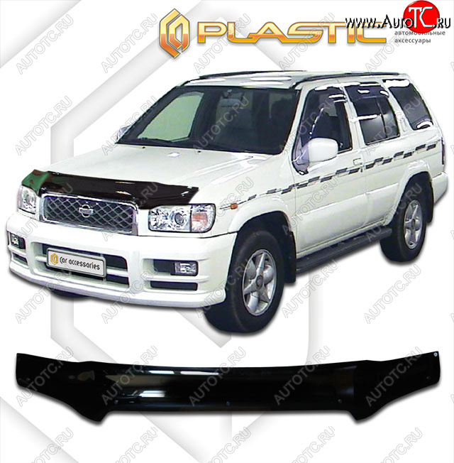 2 199 р. Дефлектор капота CA-Plastic  Nissan Terrano2  R50 (1999-2002) рестайлинг (classic черный, без надписи)  с доставкой в г. Калуга