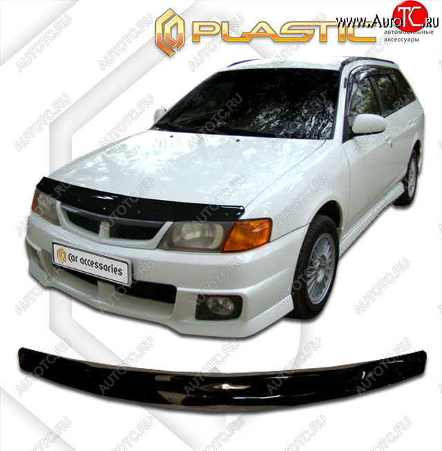 1 759 р. Дефлектор капота CA-Plastic  Nissan Wingroad  2 Y11 (1999-2001) дорестайлинг универсал (classic черный, без надписи)  с доставкой в г. Калуга