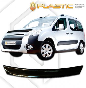 1 679 р. Дефлектор капота CA-Plastic Peugeot Partner Tepee (2008-2012) (classic черный, без надписи)  с доставкой в г. Калуга. Увеличить фотографию 1