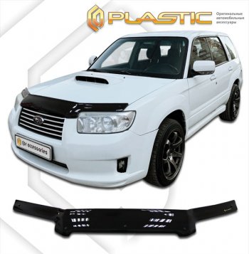 1 999 р. Дефлектор капота CA-Plastic  Subaru Forester  SG (2005-2008) (classic черный, без надписи)  с доставкой в г. Калуга. Увеличить фотографию 1