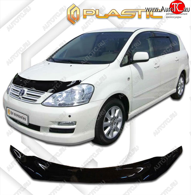 2 169 р. Дефлектор капота CA-Plastic Toyota Ipsum ACM20 рестайлинг (2003-2009) (classic черный, без надписи)  с доставкой в г. Калуга