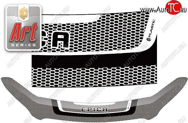 2 399 р. Дефлектор капота CA-Plastic  Chevrolet Epica  V250 (2006-2012) (серия ART белая)  с доставкой в г. Калуга