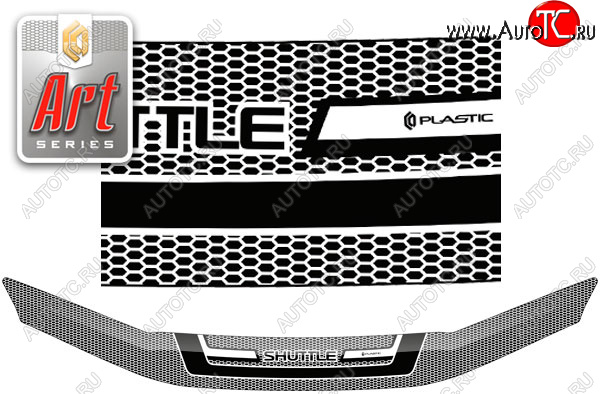 2 349 р. Дефлектор капота CA-Plastic  Honda Shuttle (2015-2019) (серия ART белая)  с доставкой в г. Калуга