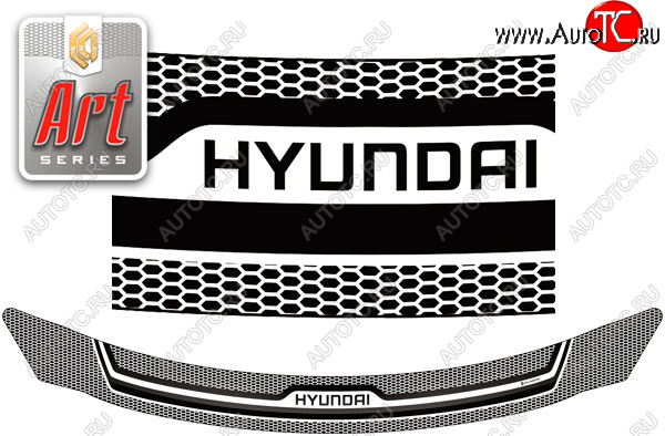 2 259 р. Дефлектор капота CA-Plastic  Hyundai I30  2 GD (2011-2017) (серия ART белая)  с доставкой в г. Калуга