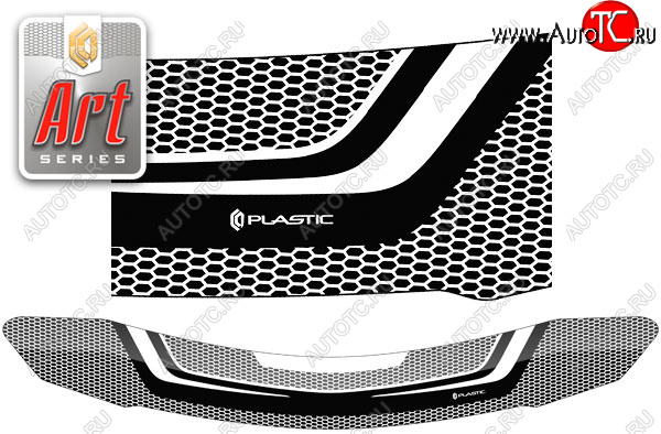 2 169 р. Дефлектор капота CA-Plastic  Mazda 2/Demio  DE (2007-2014) (серия ART белая)  с доставкой в г. Калуга