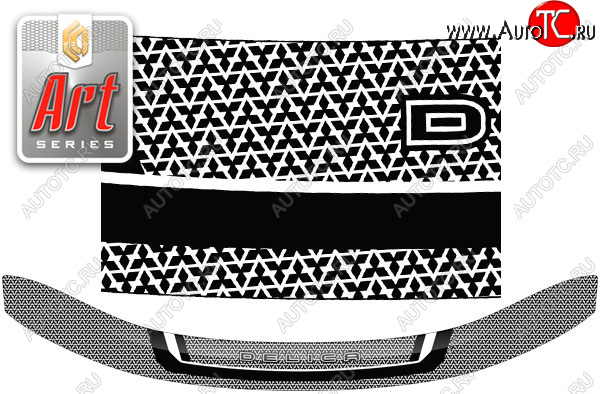 2 399 р. Дефлектор капота CA-Plastic  Mitsubishi Delica D:5  1 (2007-2024) (серия ART белая)  с доставкой в г. Калуга