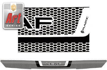 2 169 р. Дефлектор капота CA-Plastic  Nissan Leaf  2 (ZE1) (2017-2024) (серия ART белая)  с доставкой в г. Калуга. Увеличить фотографию 1
