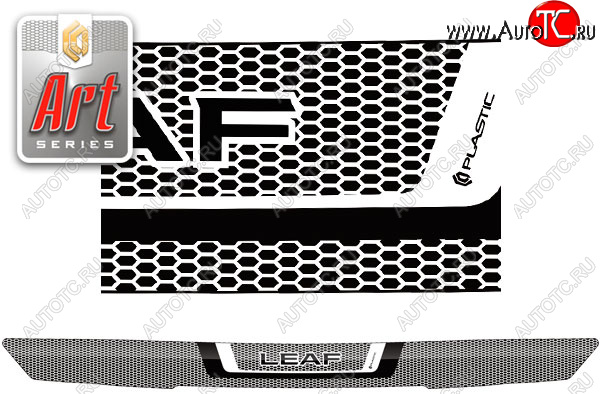 2 169 р. Дефлектор капота CA-Plastic  Nissan Leaf  2 (ZE1) (2017-2024) (серия ART белая)  с доставкой в г. Калуга