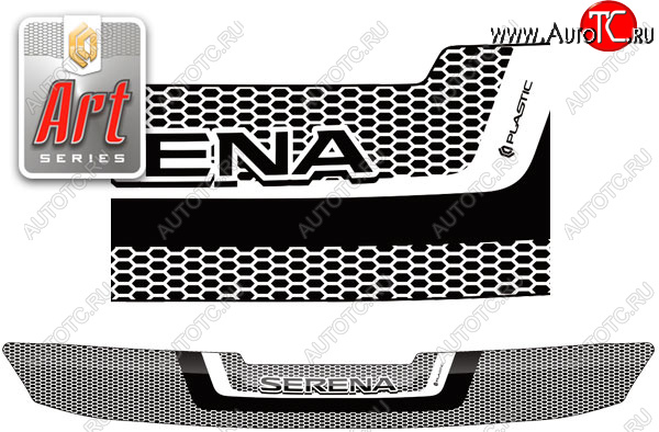 2 169 р. Дефлектор капота CA-Plastic  Nissan Serena  C27 (2016-2019) (серия ART белая)  с доставкой в г. Калуга