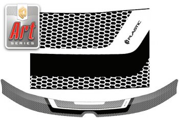 2 349 р. Дефлектор капота CA-Plastic  Renault Duster  HM (2020-2024) (серия ART белая)  с доставкой в г. Калуга. Увеличить фотографию 1