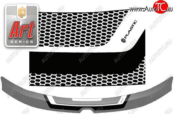 2 349 р. Дефлектор капота CA-Plastic  Renault Duster  HM (2020-2024) (серия ART белая)  с доставкой в г. Калуга
