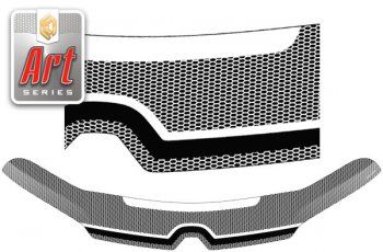 2 599 р. Дефлектор капот CA-Plastic  Renault Sandero Stepway  (B8) (2014-2022) (серия ART белая)  с доставкой в г. Калуга. Увеличить фотографию 1