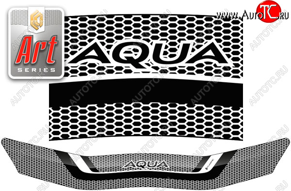 2 169 р. Дефлектор капот CA-Plastic  Toyota Aqua  P10 (2017-2021) (серия ART белая)  с доставкой в г. Калуга