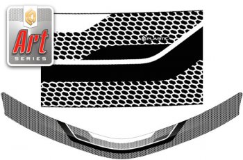 2 259 р. Дефлектор капот CA-Plastic  Toyota Corolla Fielder  E160 (2015-2017) (серия ART белая)  с доставкой в г. Калуга. Увеличить фотографию 1