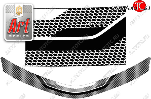 2 259 р. Дефлектор капот CA-Plastic  Toyota Corolla Axio  (E160) седан (2015-2017) (серия ART белая)  с доставкой в г. Калуга