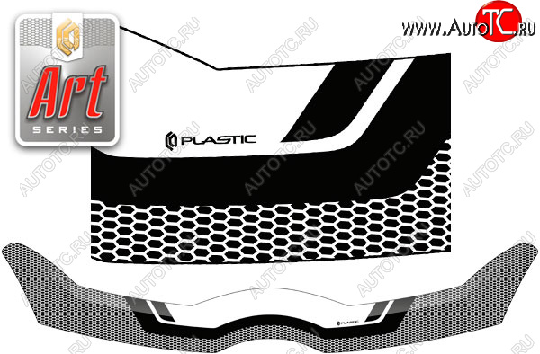 2 349 р. Дефлектор капота CA-Plastic  Toyota Corolla Verso  AR10 (2004-2009) (серия ART белая)  с доставкой в г. Калуга