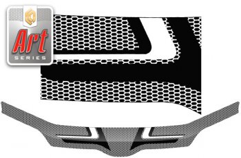 2 499 р. Дефлектор капота CA-Plastic  Toyota Succeed  XP50,XP160 (2014-2020) (серия ART белая)  с доставкой в г. Калуга. Увеличить фотографию 1