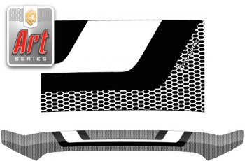 2 499 р. Дефлектор капота (Double Cab) CA-Plastic  Toyota Tundra  XK50 (2007-2013) (серия ART белая)  с доставкой в г. Калуга. Увеличить фотографию 1