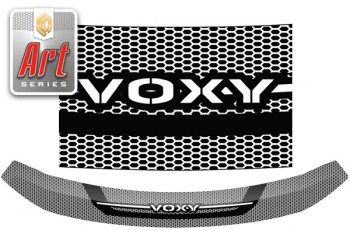 2 399 р. Дефлектор капота CA-Plastic  Toyota Voxy  минивэн (2014-2017) (серия ART белая)  с доставкой в г. Калуга. Увеличить фотографию 1