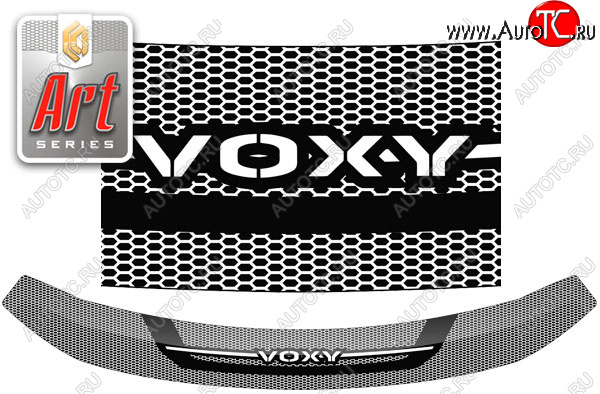 2 399 р. Дефлектор капота CA-Plastic  Toyota Voxy  минивэн (2014-2017) (серия ART белая)  с доставкой в г. Калуга