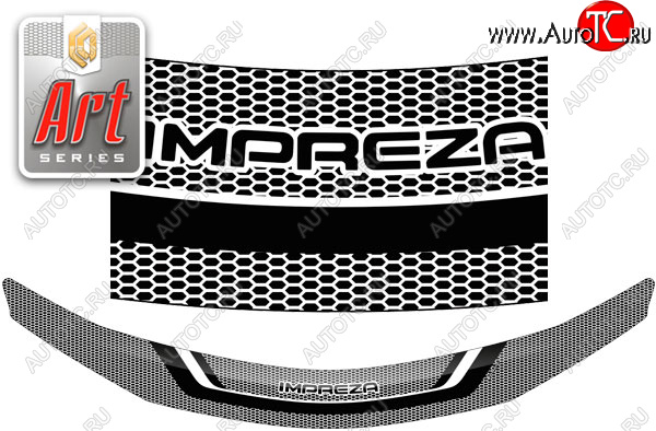 2 159 р. Дефлектор капота CA-Plastic  Subaru Impreza  GH (2007-2012) хэтчбэк (Серия Art черная)  с доставкой в г. Калуга