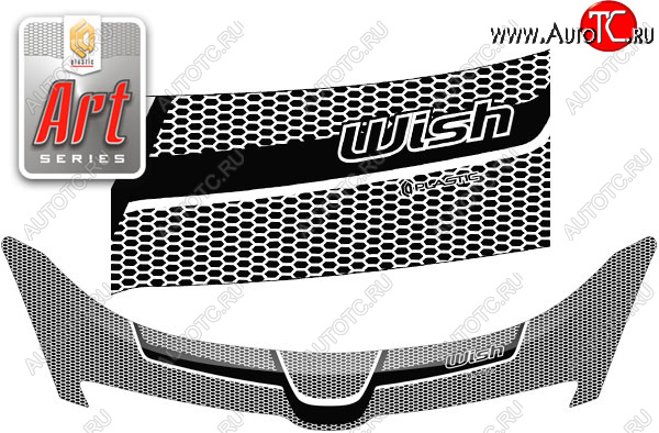 2 479 р. Дефлектор капота CA-Plastic  Toyota Wish  XE10 (2003-2005) дорестайлинг (Серия Art черная)  с доставкой в г. Калуга