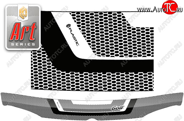 2 199 р. Дефлектор капота (левый руль) CA-Plastic  Volkswagen Golf  4 (1997-2003) (Серия Art черная)  с доставкой в г. Калуга