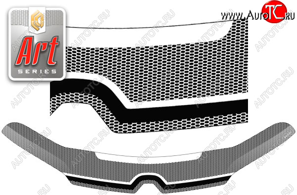 2 599 р. Дефлектор капота CA-Plastic  Renault Sandero Stepway  (B8) (2014-2022) (серия ART графит)  с доставкой в г. Калуга