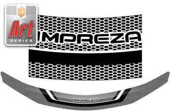 2 259 р. Дефлектор капота CA-Plastic  Subaru Impreza  GH (2007-2012) (серия ART графит)  с доставкой в г. Калуга. Увеличить фотографию 1