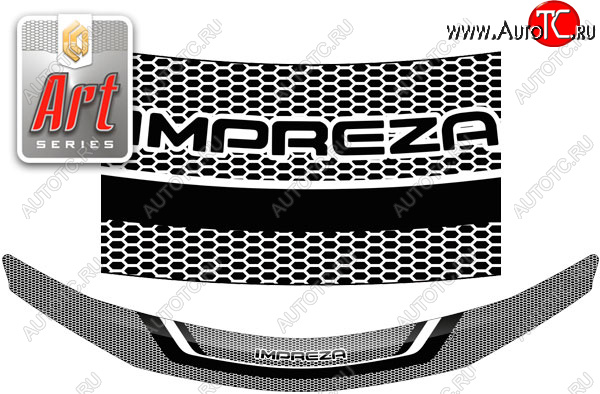 2 259 р. Дефлектор капота CA-Plastic  Subaru Impreza  GH (2007-2012) (серия ART графит)  с доставкой в г. Калуга