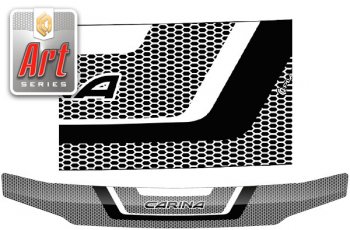 Дефлектор капота CA-Plastic Toyota Carina Е210 седан рестайлинг (1998-2001)  (серия ART графит)