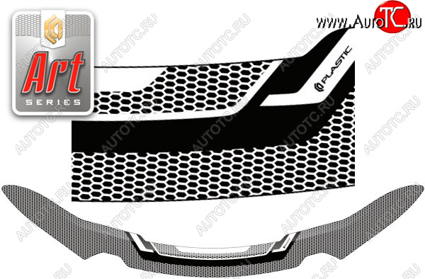 2 099 р. Дефлектор капота CA-Plastic  Toyota Hilux  AN120 (2020-2024) (Серия Art серебро)  с доставкой в г. Калуга