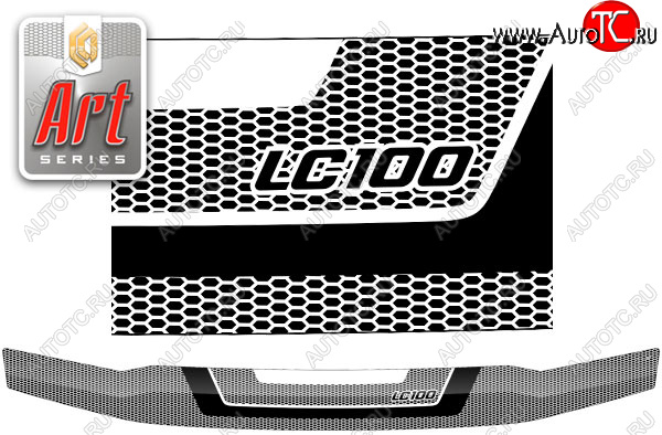 2 059 р. Дефлектор капота CA-Plastic  Toyota Land Cruiser  100 (2002-2007) (Серия Art серебро)  с доставкой в г. Калуга
