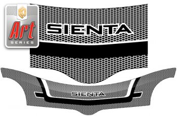 2 299 р.  Дефлектор капота CA-Plastic  Toyota Sienta  NCP80 (2003-2015) (Серия Art серебро)  с доставкой в г. Калуга. Увеличить фотографию 1