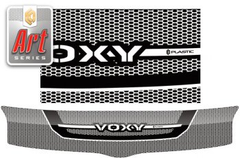 2 399 р. Дефлектор капота CA-Plastic  Toyota Voxy  минивэн (2007-2010) (серия ART белая)  с доставкой в г. Калуга. Увеличить фотографию 1