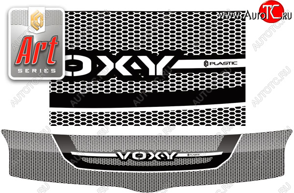 2 399 р. Дефлектор капота CA-Plastic  Toyota Voxy  минивэн (2007-2010) (серия ART белая)  с доставкой в г. Калуга