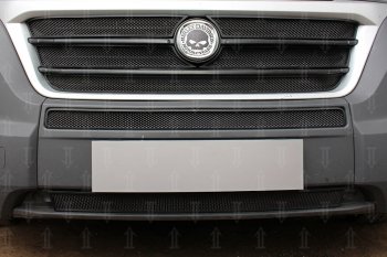 3 899 р. Защитная сетка в бампер (низ, 2 части, ячейка 3х7 мм) Alfeco Стандарт  Fiat Ducato  290 (2014-2024) (Чёрная)  с доставкой в г. Калуга. Увеличить фотографию 2