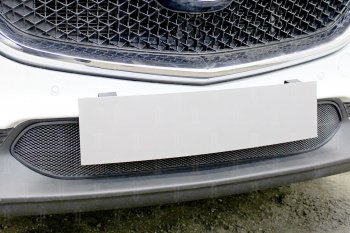 3 099 р. Защитная сетка в бампер (низ, ячейка 3х7 мм) Alfeco Стандарт Mazda CX-5 KF (2016-2024) (Чёрная)  с доставкой в г. Калуга. Увеличить фотографию 3