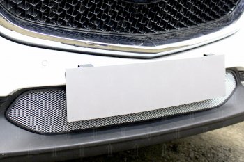 3 199 р. Защитная сетка в бампер (низ, ячейка 3х7 мм) Alfeco Стандарт Mazda CX-5 KF (2016-2024) (Хром)  с доставкой в г. Калуга. Увеличить фотографию 3