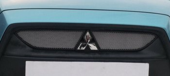 3 099 р. Защитная сетка в бампер (верх, 2 части, ячейка 3х7 мм) Alfeco Стандарт Mitsubishi ASX дорестайлинг (2010-2012) (Хром)  с доставкой в г. Калуга. Увеличить фотографию 2