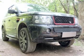 4 499 р. Защитная сетка в бампер (низ, ячейка 4х10 мм) Alfeco Премиум Land Rover Range Rover Sport 1 L320 дорестайлинг (2005-2009) (Чёрная)  с доставкой в г. Калуга. Увеличить фотографию 3