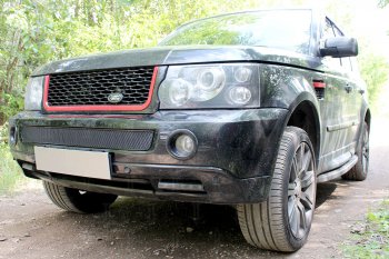 4 199 р. Защитная сетка в бампер (середина, ячейка 4х10 мм) Alfeco Премиум Land Rover Range Rover Sport 1 L320 дорестайлинг (2005-2009) (Чёрная)  с доставкой в г. Калуга. Увеличить фотографию 2