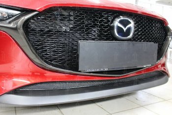 3 599 р. Защитная сетка в бампер (низ, ячейка 4х10 мм) Alfeco Премиум Mazda 3/Axela BP хэтчбэк (2019-2024) (Чёрная)  с доставкой в г. Калуга. Увеличить фотографию 3