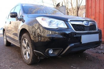 3 599 р. Защитная сетка в бампер (низ, ячейка 4х10 мм) Стрелка11 Премиум Subaru Forester SJ дорестайлинг (2012-2016) (Чёрная)  с доставкой в г. Калуга. Увеличить фотографию 2